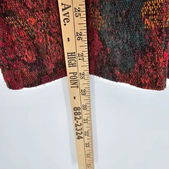 Vintage Express Tricot Autumn Leaf Print Button Up Collar Cardigan Sweater S - Picture 4 of 6